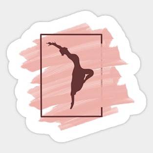 ballet design in dusty rose and burgundy variation Sticker